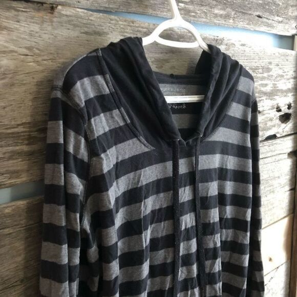MOTHERHOOD Maternity size XL Grey/Black stripe lightweight hoodie - Picture 1 of 5